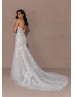 Ivory Embroidered Lace Tulle Enchanting Wedding Dress With Nude Lining